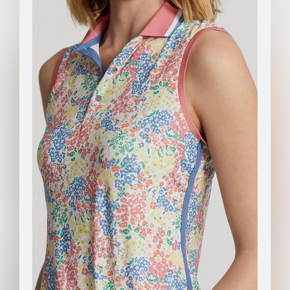RLX Ralph Lauren Women's Sleeveless Golf Shirt Key West‎ Petals Size Small NWT